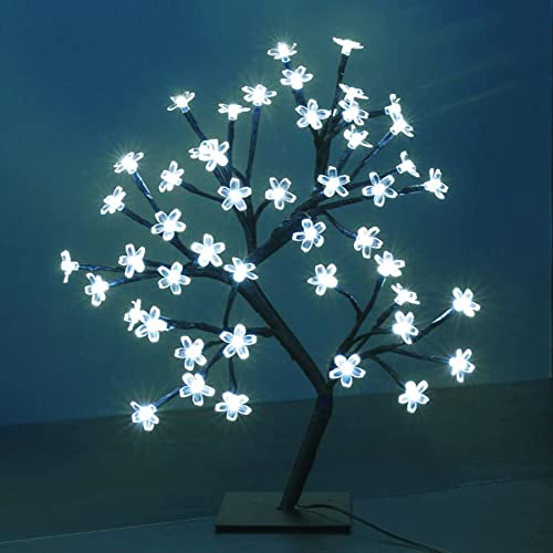 Copac decorativ cu flori de cires, 36 LED, Alb rece - 2 | YEO