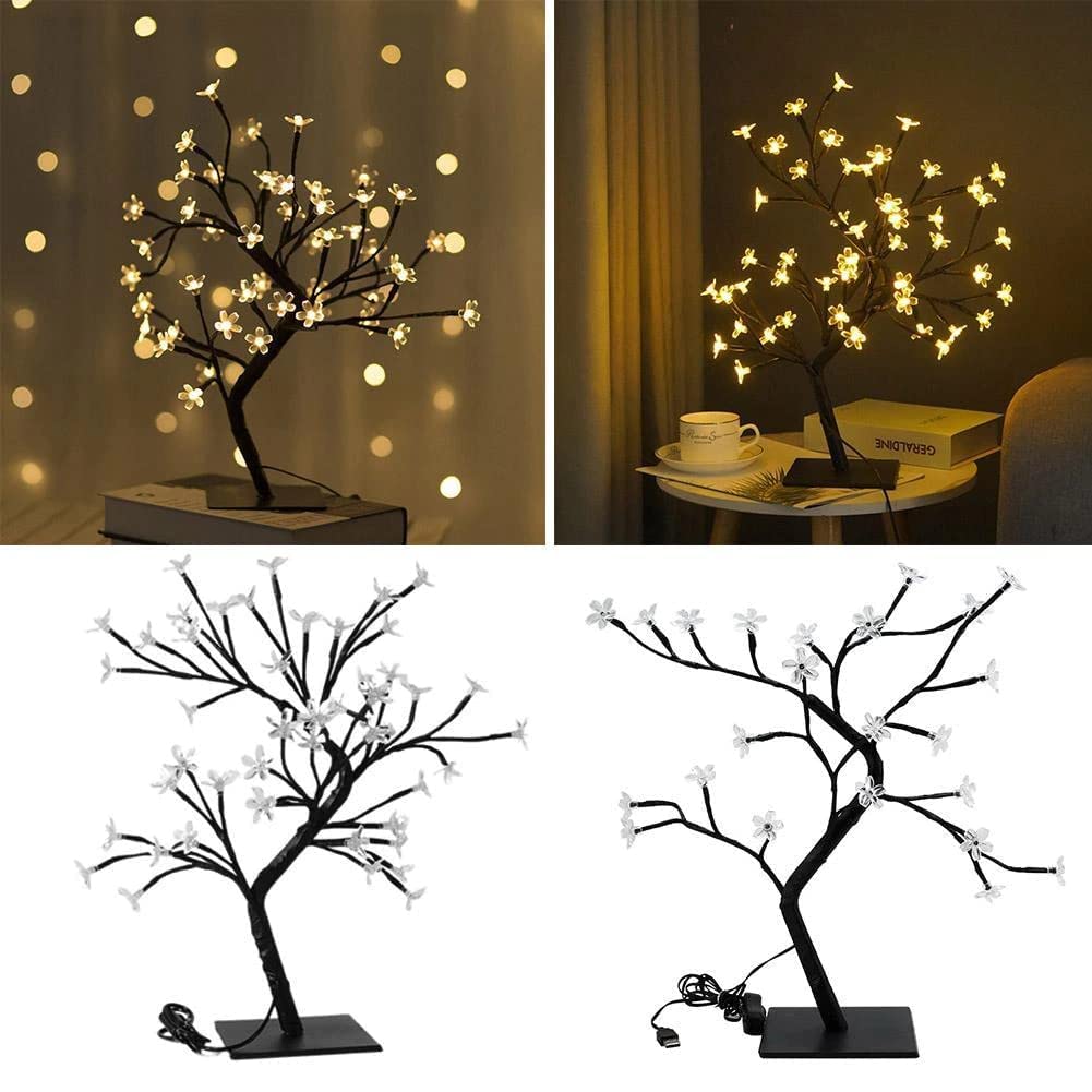 Copac decorativ cu flori de cires, 36 LED, Alb cald - 2 | YEO