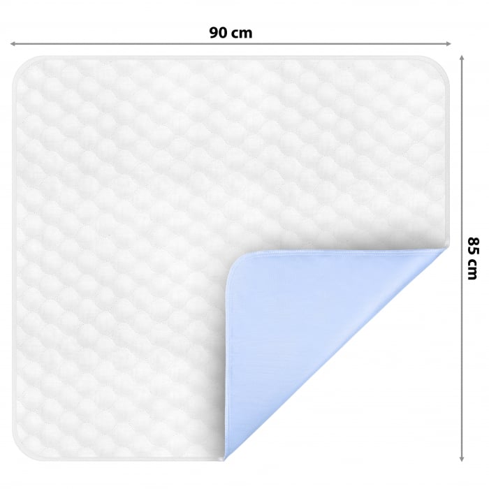 Aleza impermeabila reutilizabila 90 x 85 cm, Albastru/Alb - imagine 2