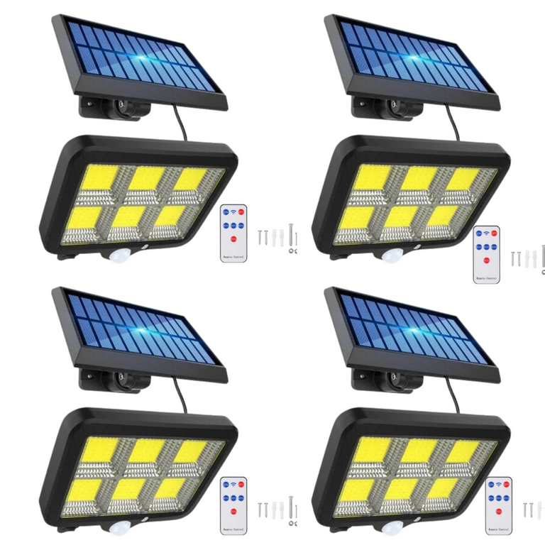 Scv Shop Set 4 x proiector solar 96 led, senzor de miscare, telecomanda