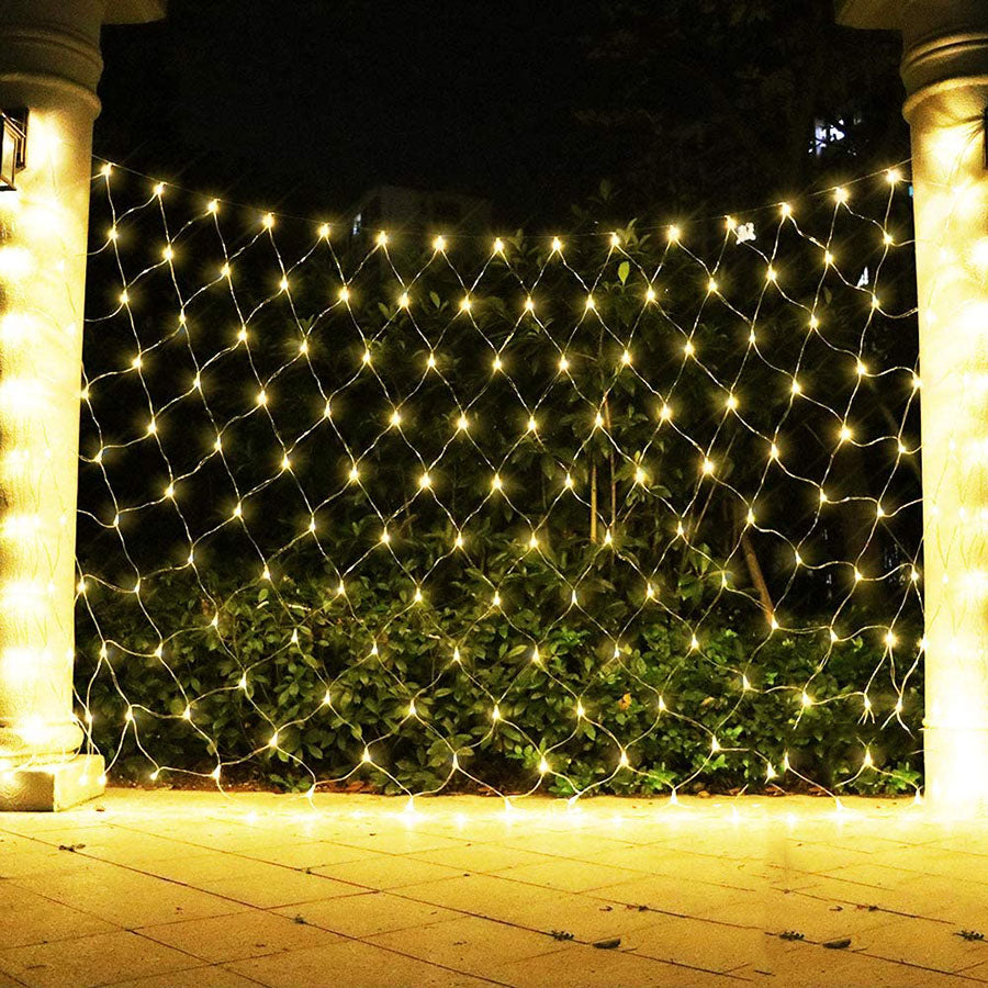 Instalatie tip plasa, 3x3 Metri, lumini LED pentru exterior, Alb cald - 1 | YEO