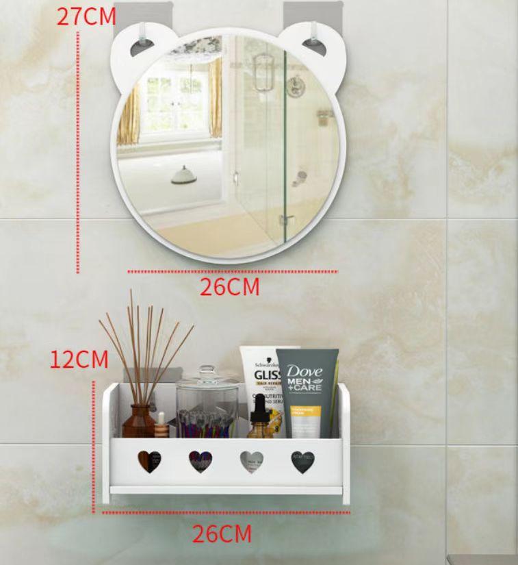 Etajera inima 26x12 cm + Oglinda 26 cm - 1 | YEO