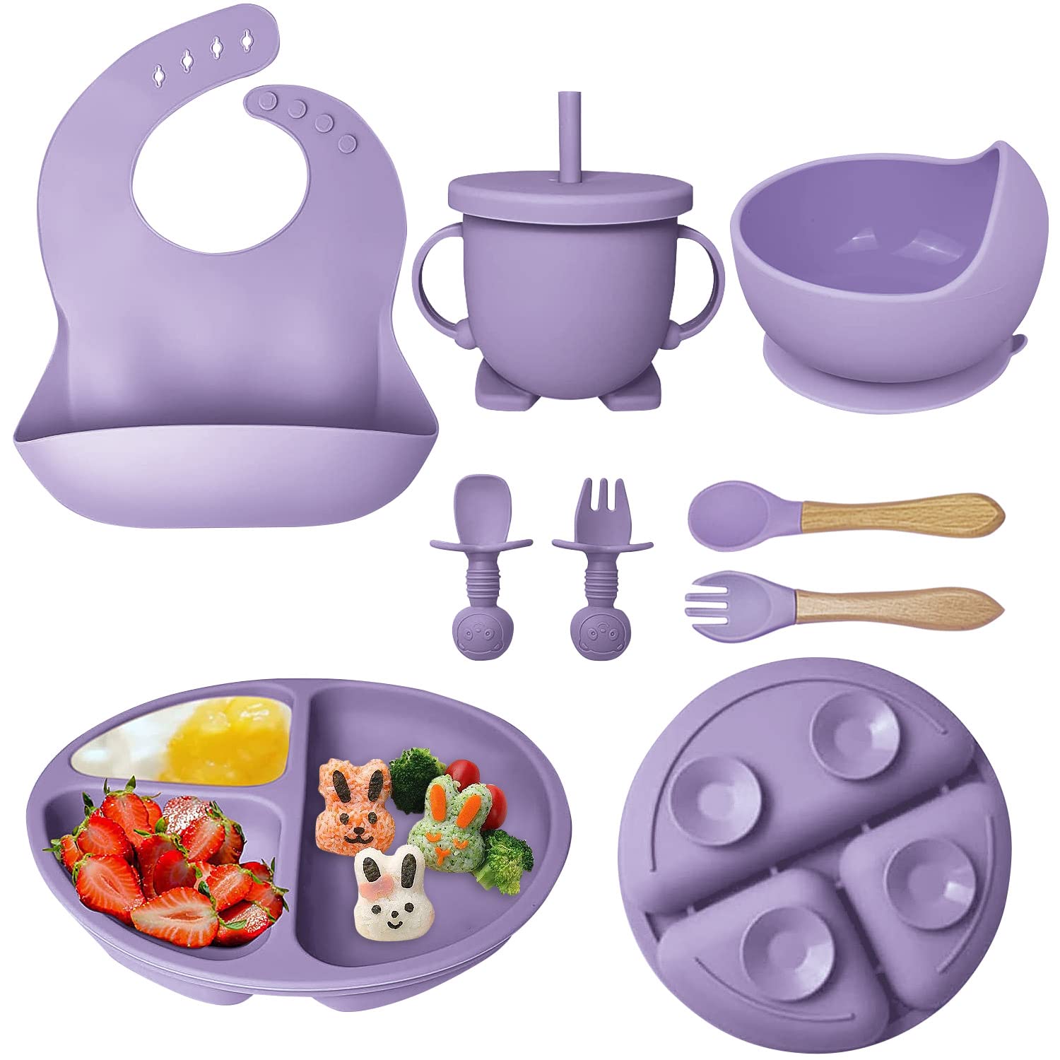 Set hranire bebe 8 piese, termorezistente, silicon, fara BPA - 2 | YEO