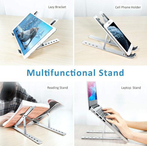 Stander multifunctional pentru laptop Silver Hold, aluminiu - 2 | YEO