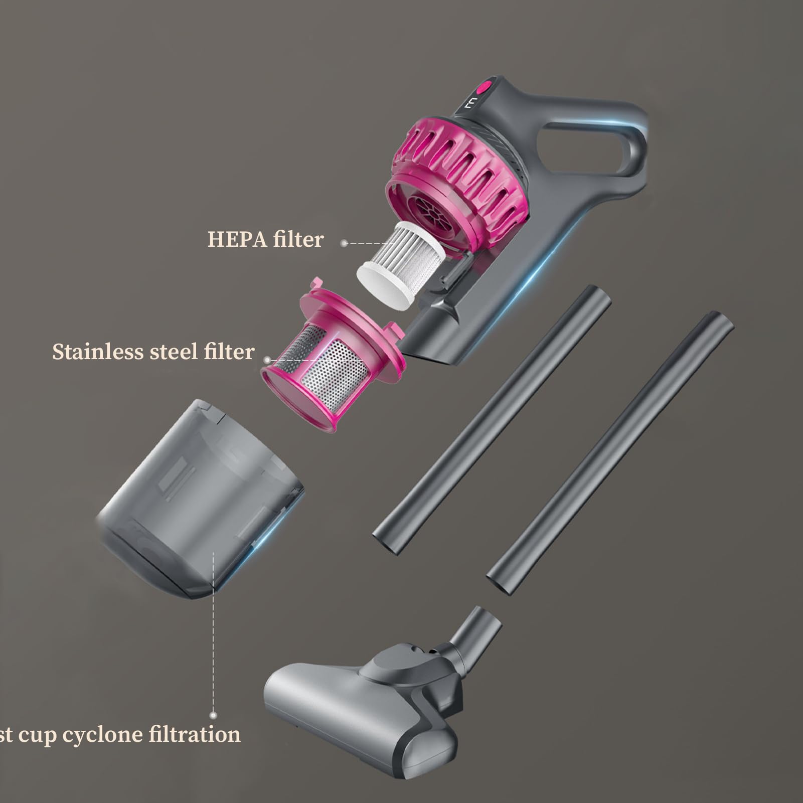 Aspirator vertical 4 in 1, fara fir, 220V, 100W - 2 | YEO