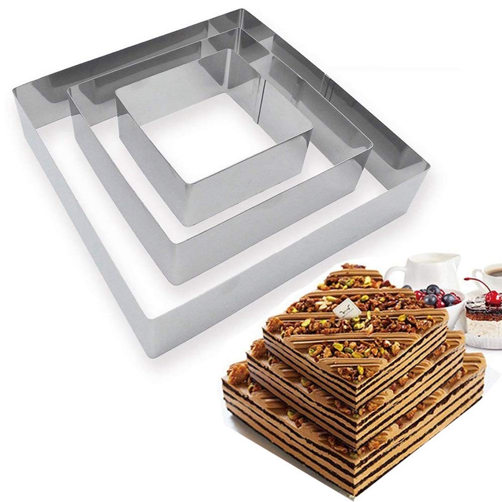 Set 3 forme tort, Inel pentru tort, Square