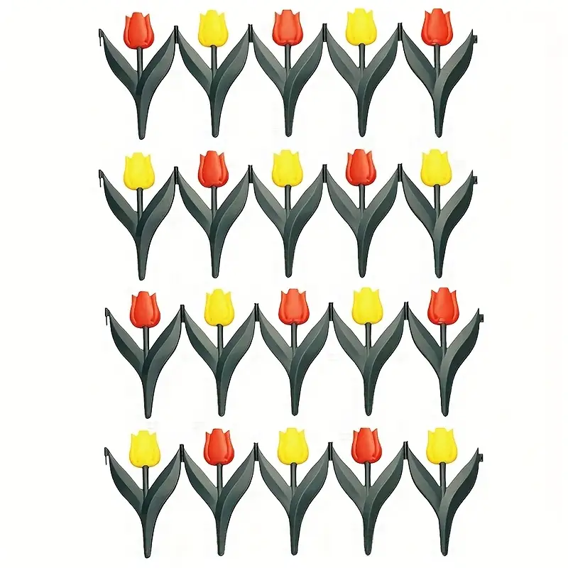 Set gard decorativ 10 lalele, Rosu/Galben - 1 | YEO