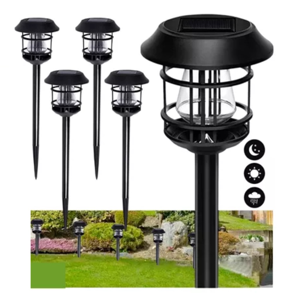 Set 4 x Lampa Solara tip felinar pentru gradina, Alb rece