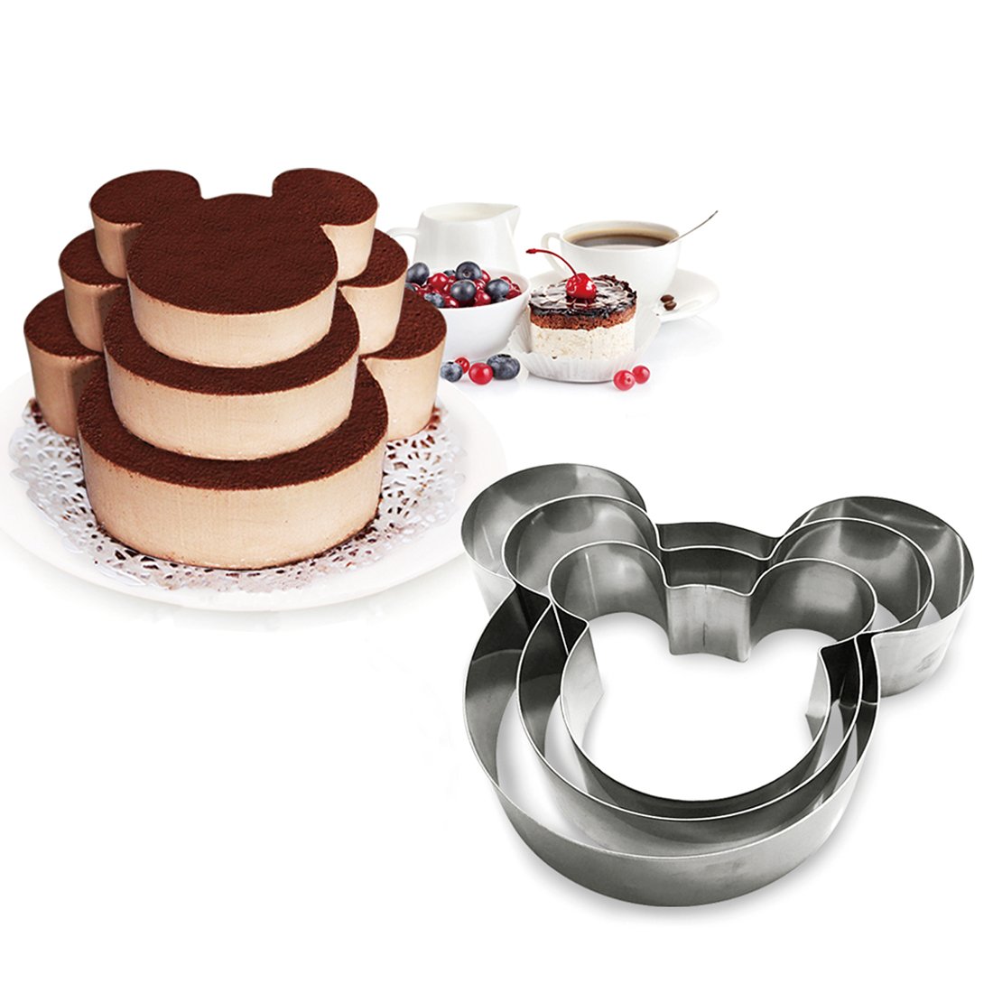 Set 3 forme tort, Inel pentru tort, Mickey Mouse