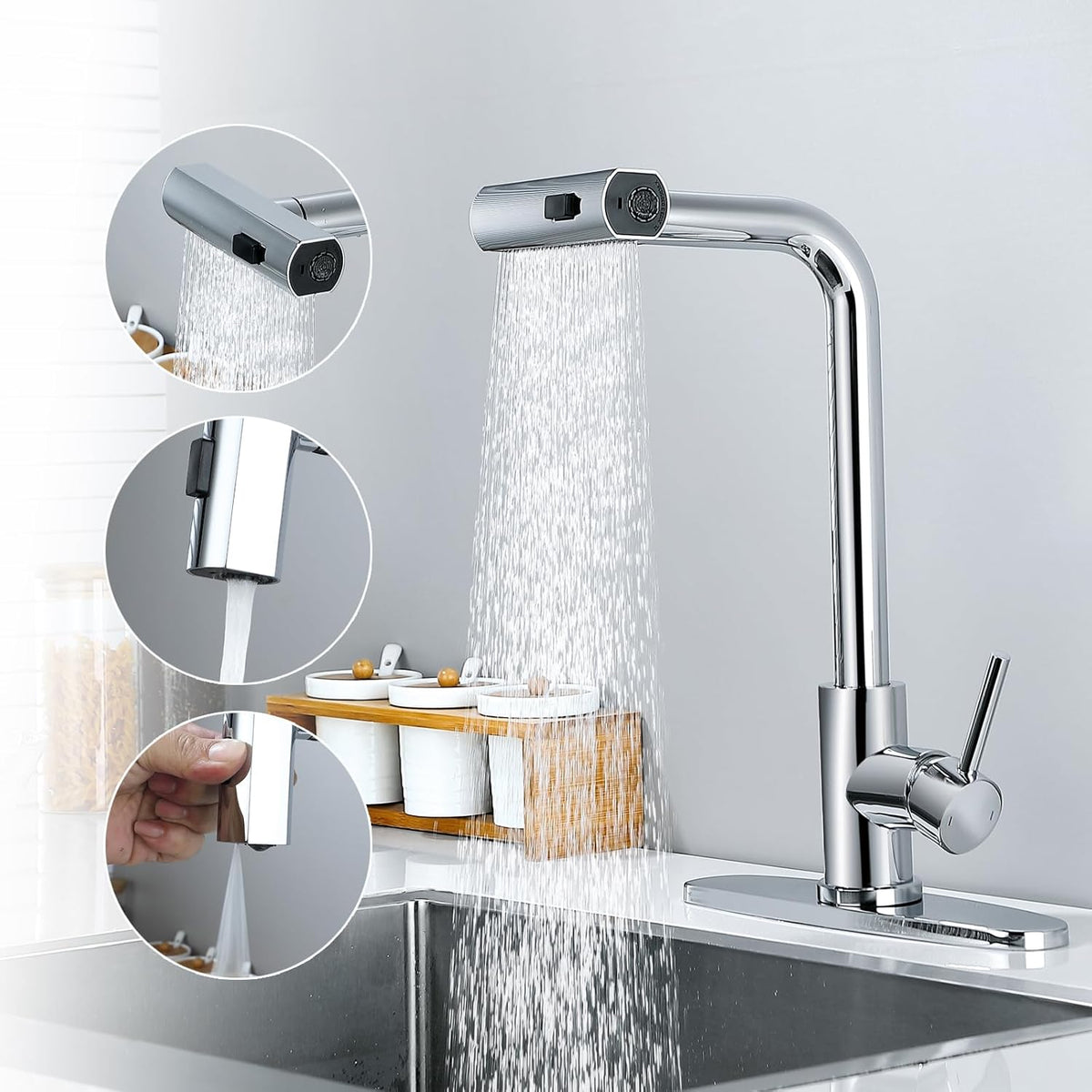 Extensie robinet - Adaptor cu brat pivotant rotativ - 1 | YEO