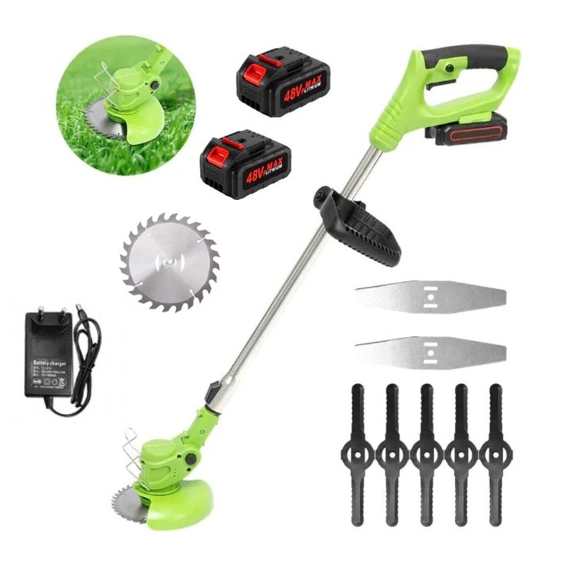 Motocoasa electrica 48V, 20.000 RPM, 2 acumulatori