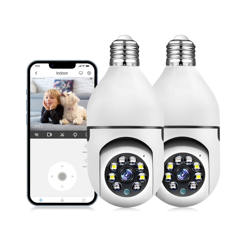 Set 2 x Camera Video Wi-Fi IP, soclu E27