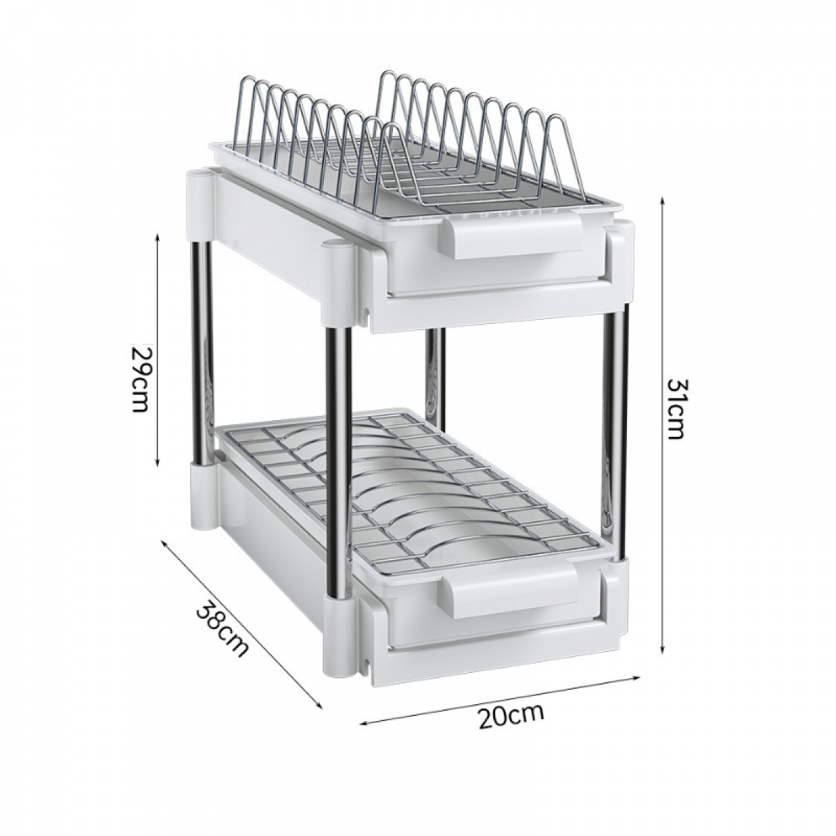 Scurgator vase cu 2 niveluri, sistem de glisare - 1 | YEO