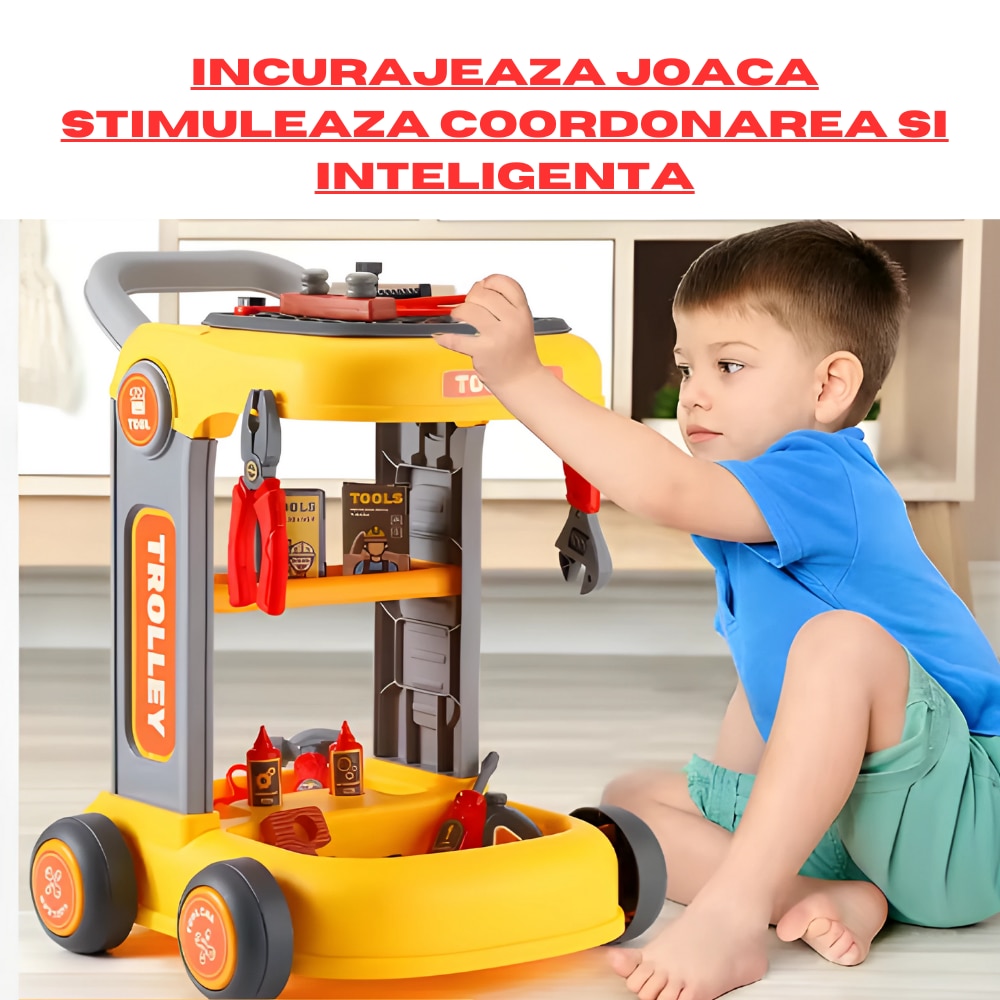 Set Troler de jucarie cu unelte de inginerie pentru copii - 2 | YEO