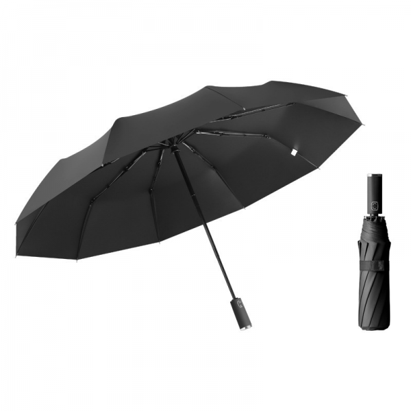 Umbrela telescopica, rezistenta la vant, 104 cm, Negru - 1 | YEO