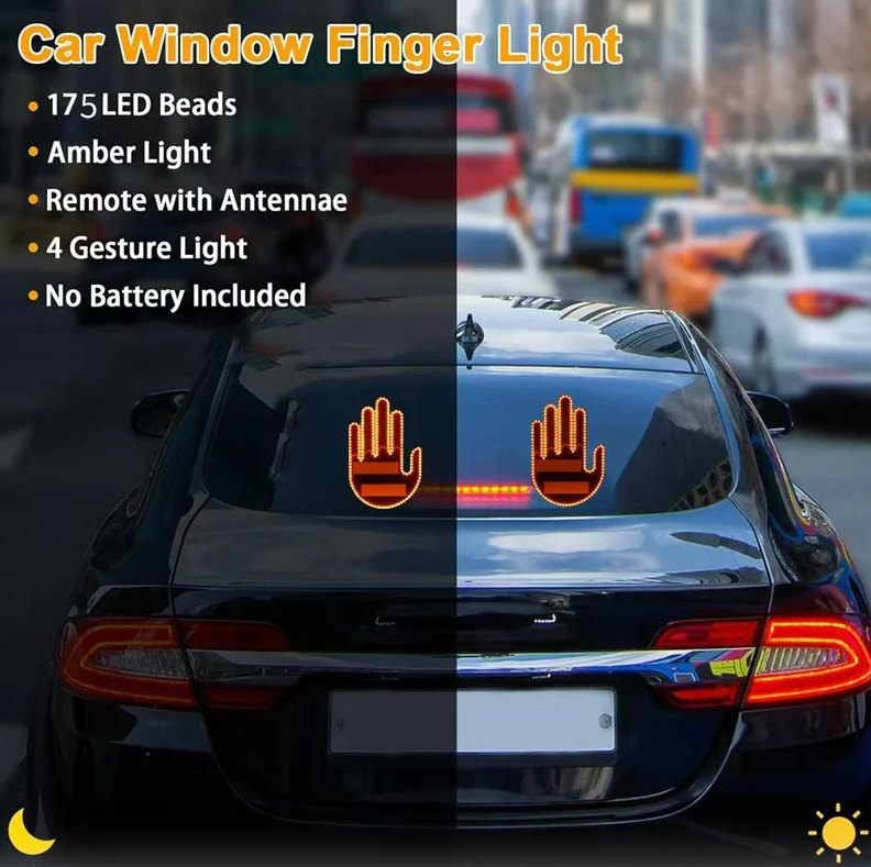 Semn LED Auto cu Telecomanda, Design Mana, 4 Moduri - 2 | YEO