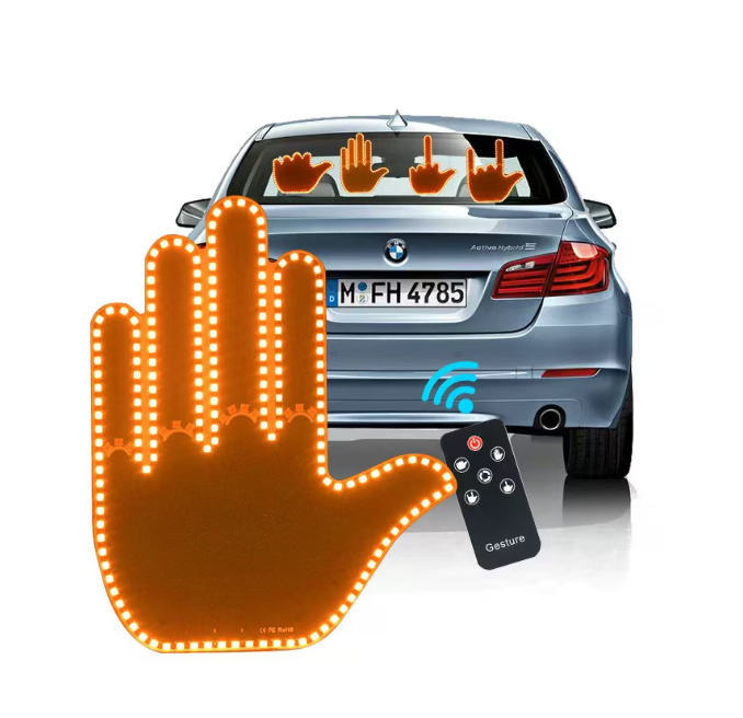 Semn LED Auto cu Telecomanda, Design Mana, 4 Moduri - 1 | YEO