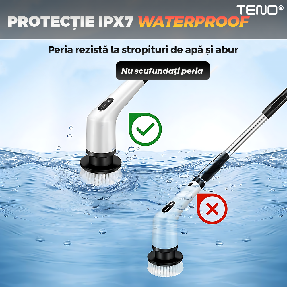 Perie electrica rotativa 9 capete inlocuibile, 2 viteze reglabile - 2 | YEO