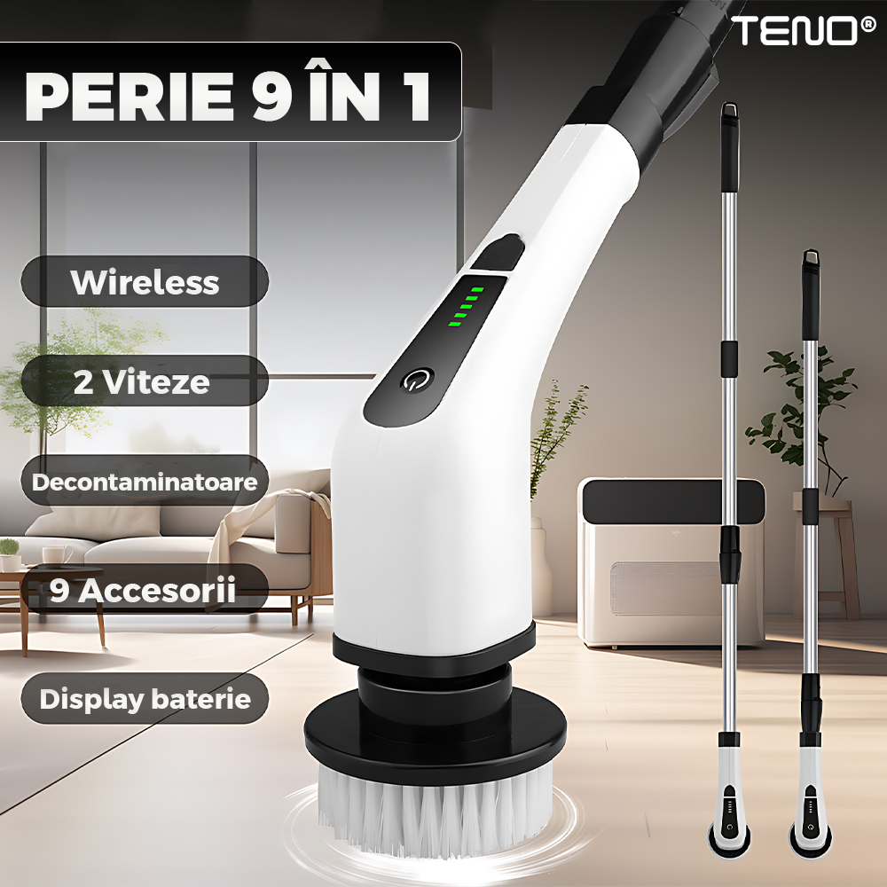 Perie electrica rotativa 9 capete inlocuibile, 2 viteze reglabile - 1 | YEO