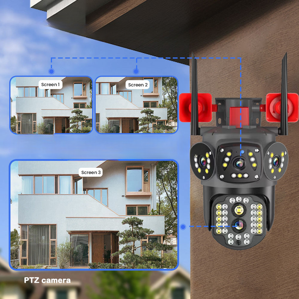 Camera supraveghere 3 camere video Wi-Fi, CCTV PTZ - 1 | YEO