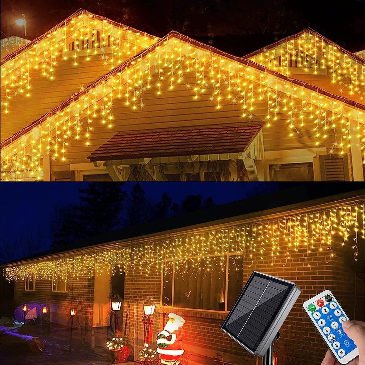 Instalatie solara cu telecomanda, 640 LED, Alb cald, interconectabila - 1 | YEO