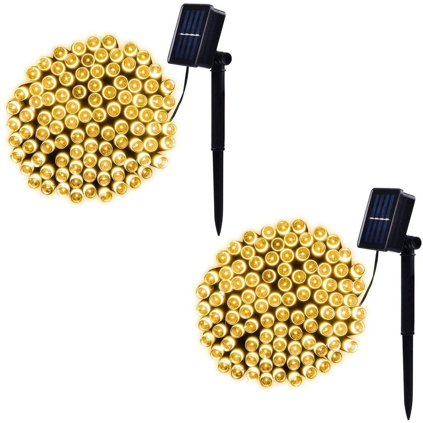 Set 2 x Instalatie solara Alb cald, 100 LED, exterior - 1 | YEO