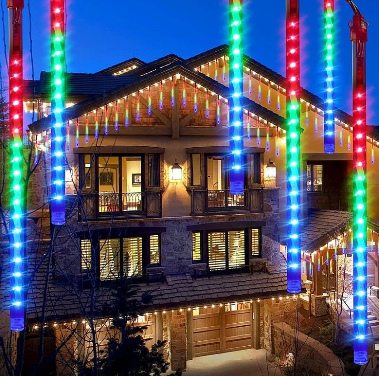 Instalatie 8 turturi meteori, 288 LED multicolor, tuburi 45 cm - 1 | YEO