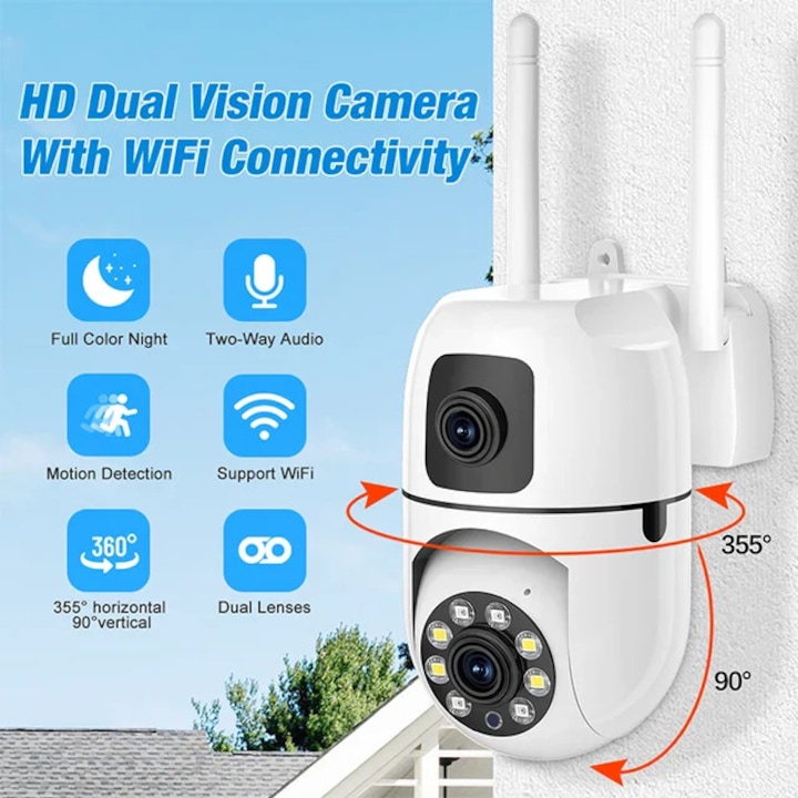 Camera video dubla, V380 Pro, 4 MP, Detectare Miscare - 1 | YEO