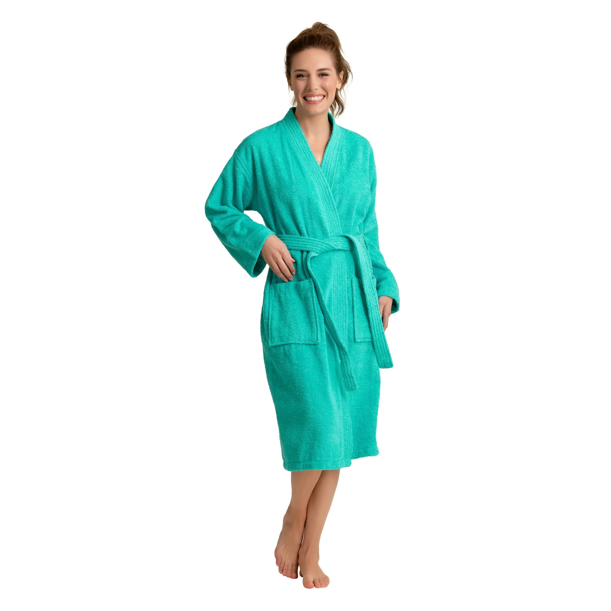 Halat baie bumbac, S-XXL, 100% bumbac, Turcoaz - 1 | YEO