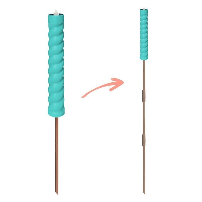 Set 5 x Lampa Solara Stick Lumanare Verde 31 cm - 2 | YEO