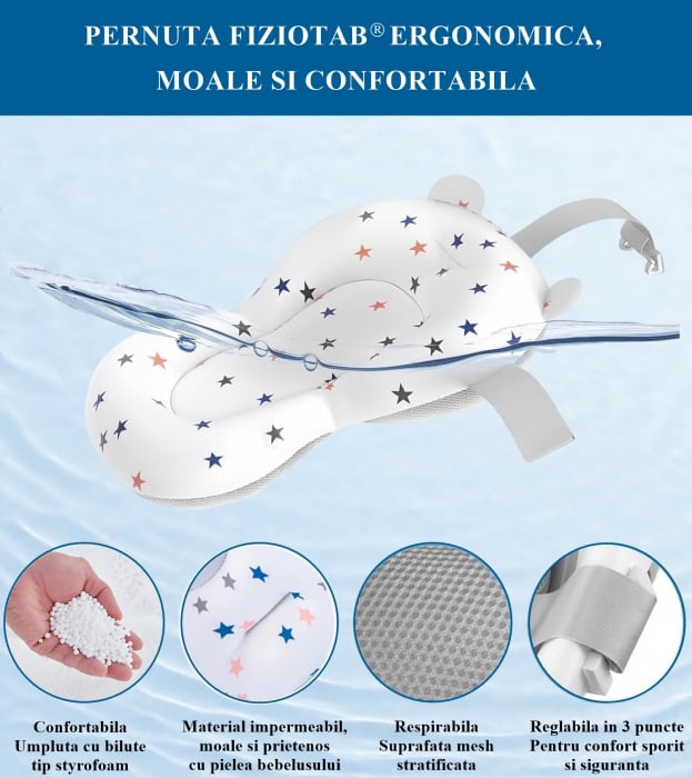 Cadita pliabila bebelusi, pernuta ergonomica si salteluta, Gri - imagine 2