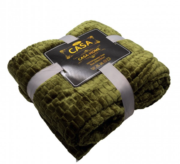 Patura super pufoasa Baycal Jo-jo, 200 x 230 cm, Verde - imagine 3