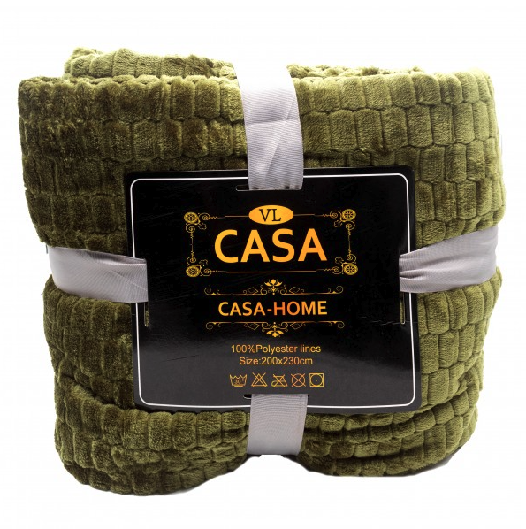 Patura super pufoasa Baycal Jo-jo, 200 x 230 cm, Verde - imagine 2