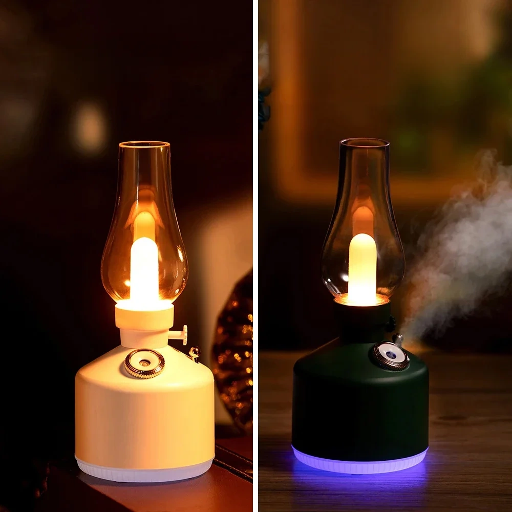 Lampa retro cu umidificator, USB, Baterie 1200 mAh, 280 ml - imagine 2