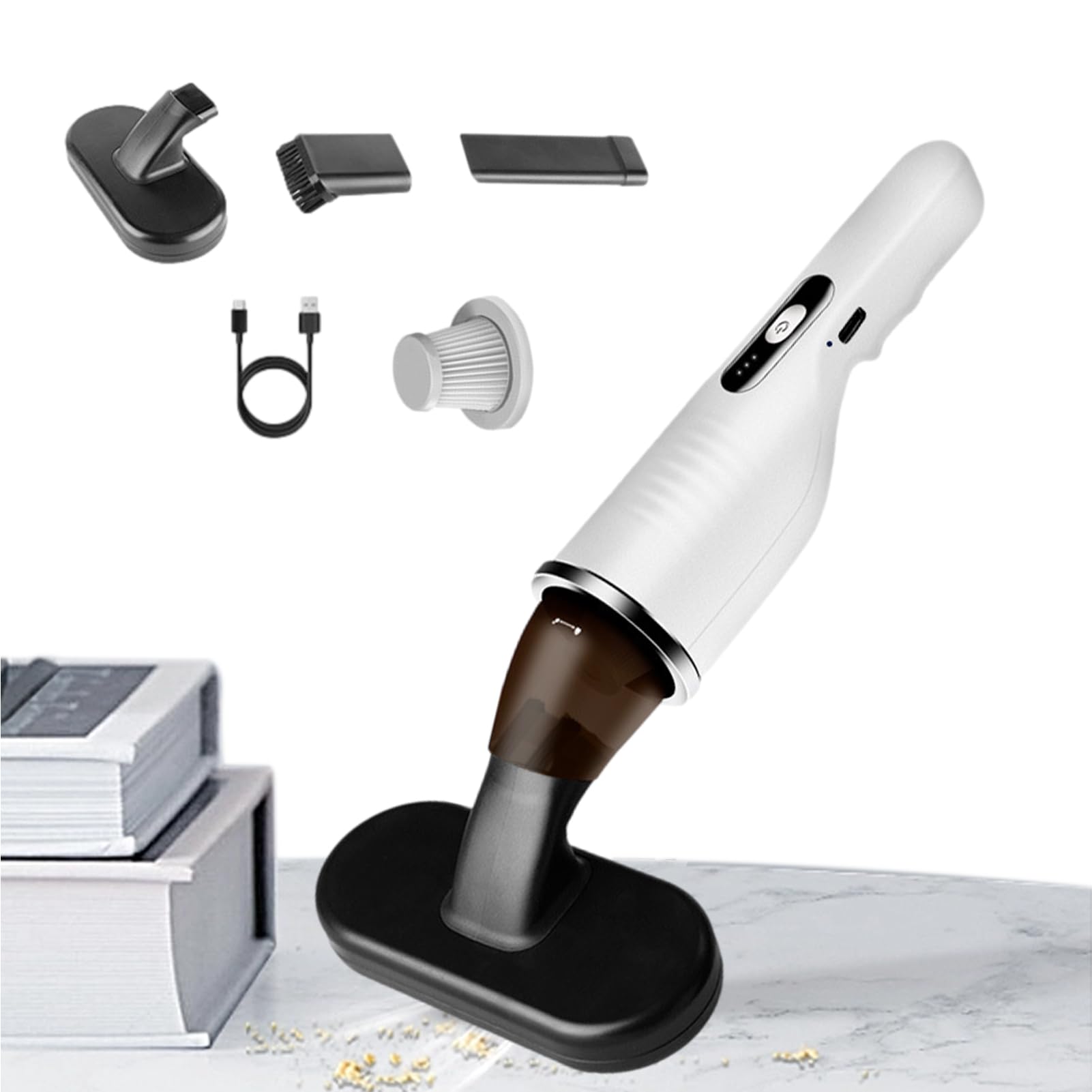 Aspirator portabil auto, 2000 mAh, USB-C, filtru HEPA - imagine 2