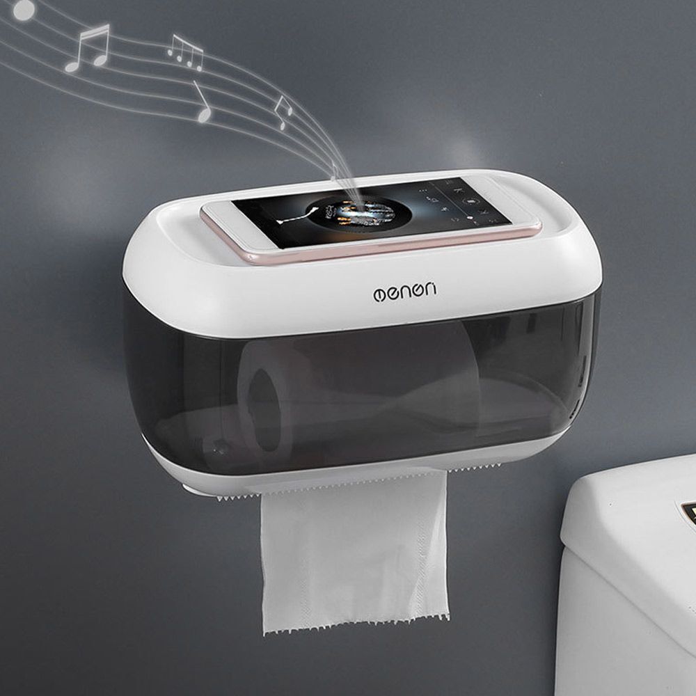 Suport hartie igienica cu raft depozitare telefon - imagine 2