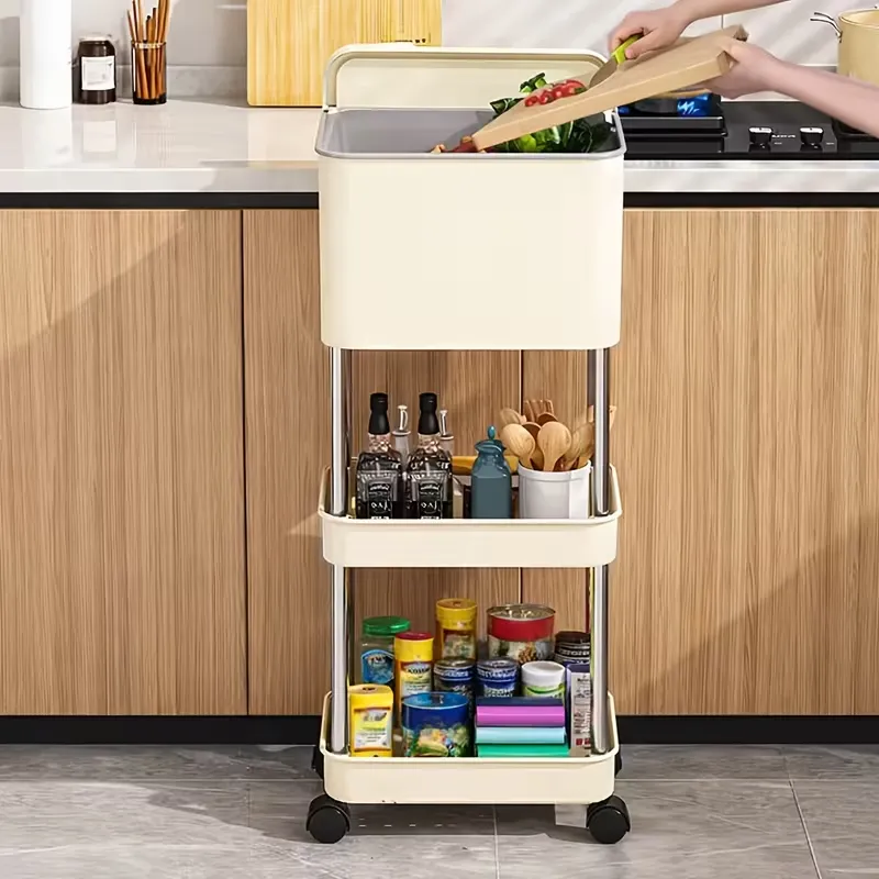 Carucior organizator cu 3 niveluri si roti - imagine 3