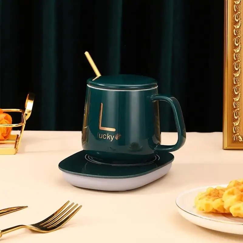 Set cana din ceramica si suport pentru mentinere calda, 350 ml - imagine 2