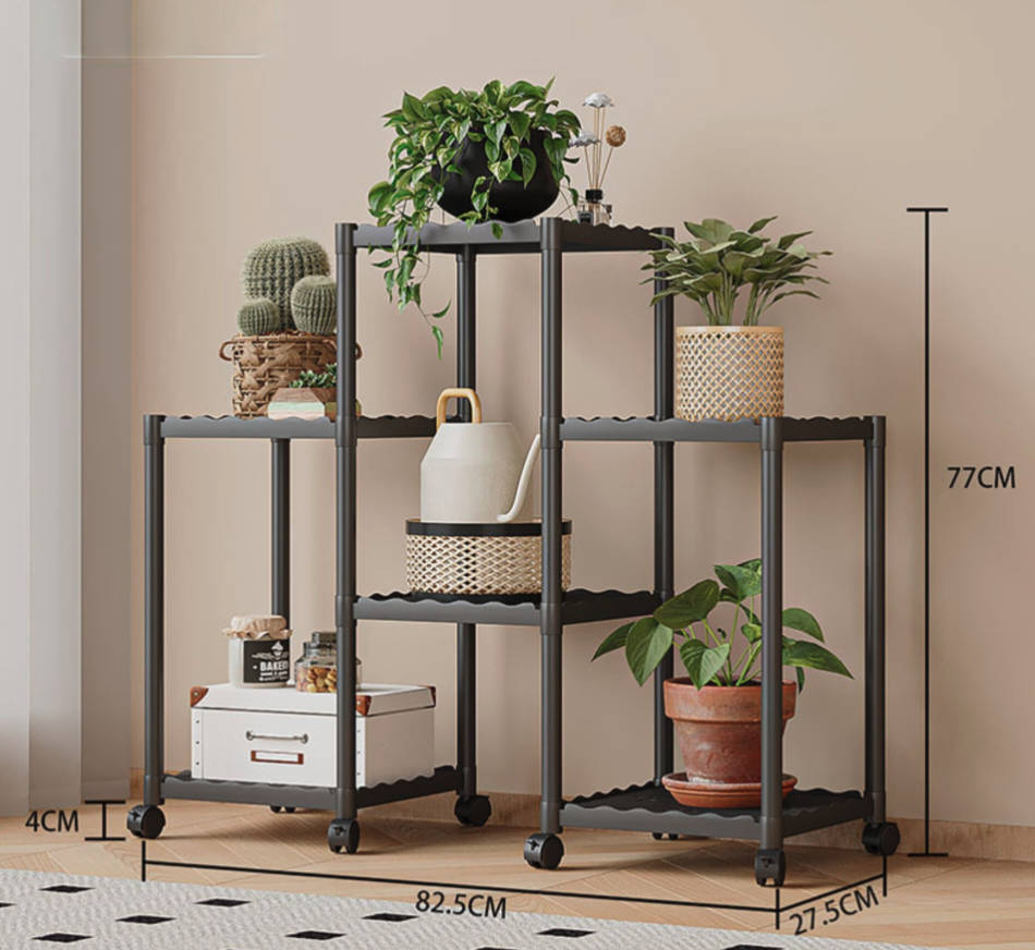 Raft mobil pe roti, organizator 6 niveluri, 82.5 x 77 cm - imagine 3