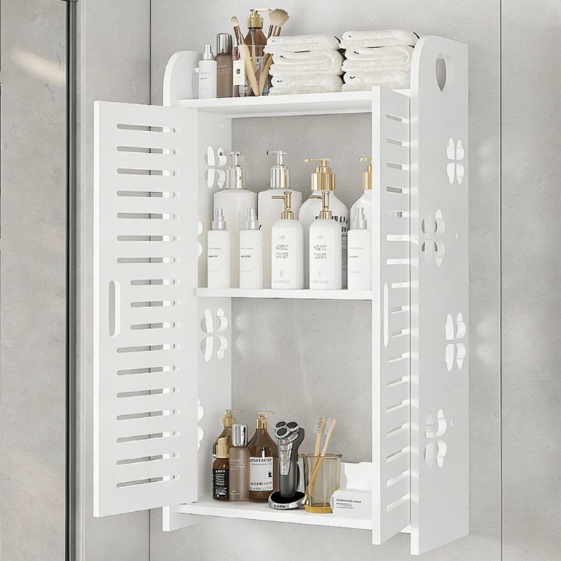 Dulap de perete pentru baie, 34 x 14 x 62 cm​, Alb - imagine 3