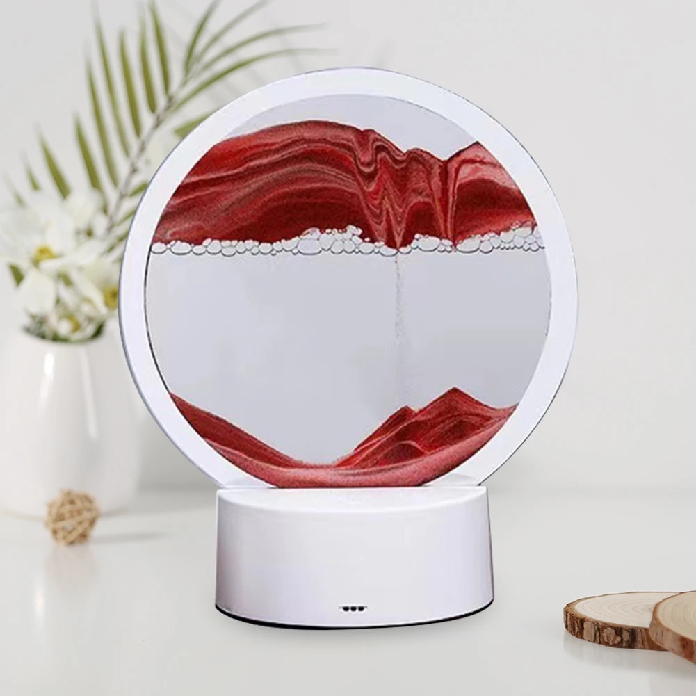 Lampa decorativa tip clepsidra, nisipuri miscatoare, Mov - imagine 3