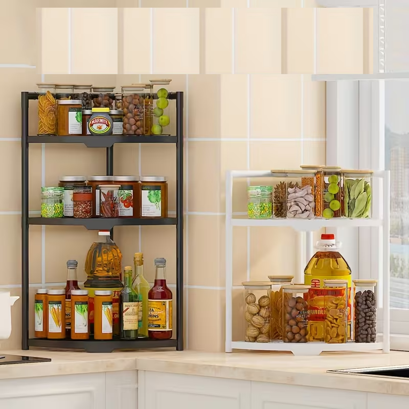 Organizator cu 3 rafturi, Negru, 42 x 30 x 58 cm - imagine 2