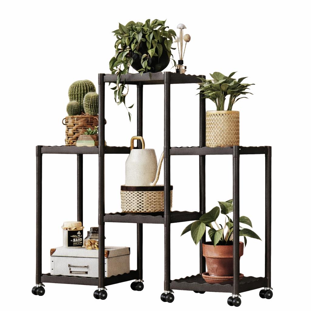 Raft mobil pe roti, organizator 6 niveluri, 82.5 x 77 cm - imagine 2