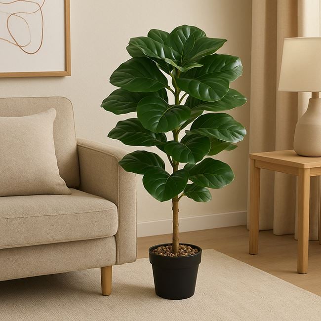 Planta decorativa in ghiveci, Ficus Lyrata, 85 cm - imagine 2