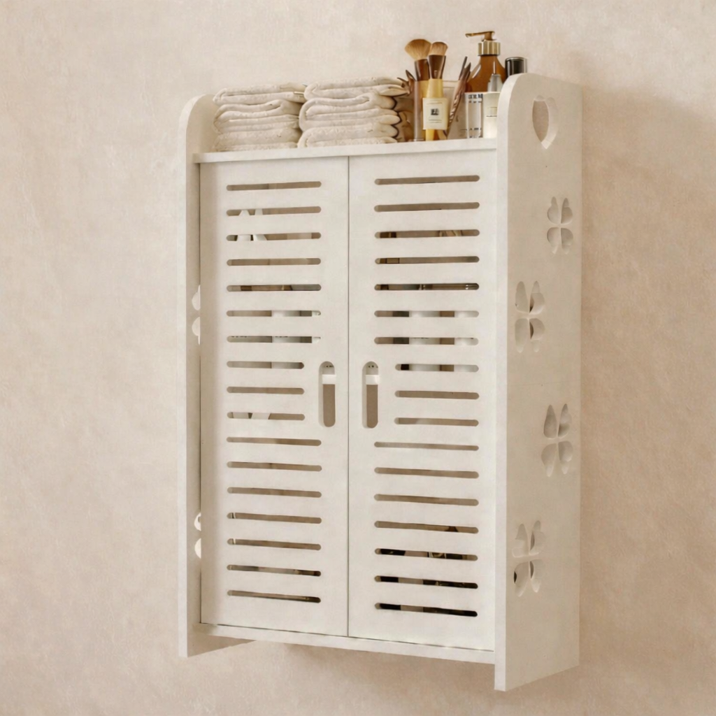 Dulap de perete pentru baie, 34 x 14 x 62 cm​, Alb - imagine 3