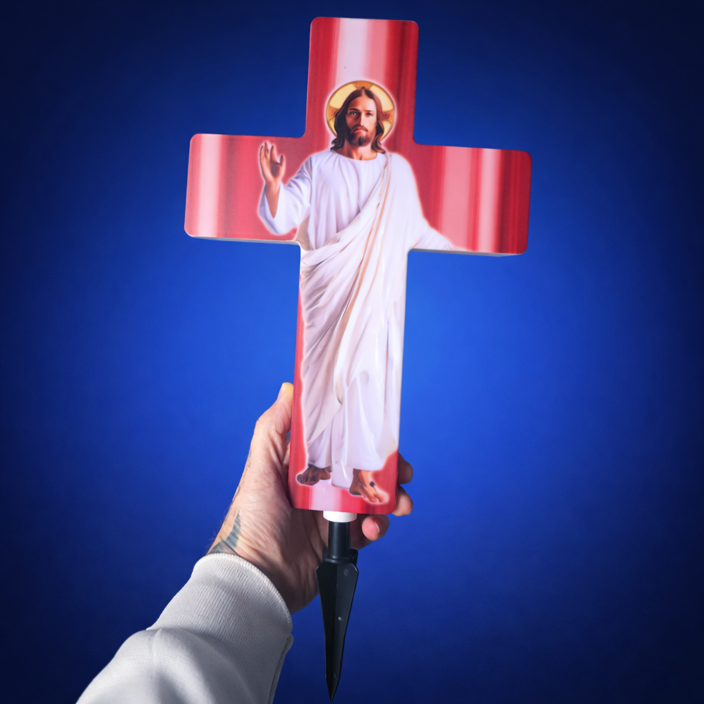 Cruce Solara LED pentru Mormant, 57 x 25 x 8 cm - imagine 3