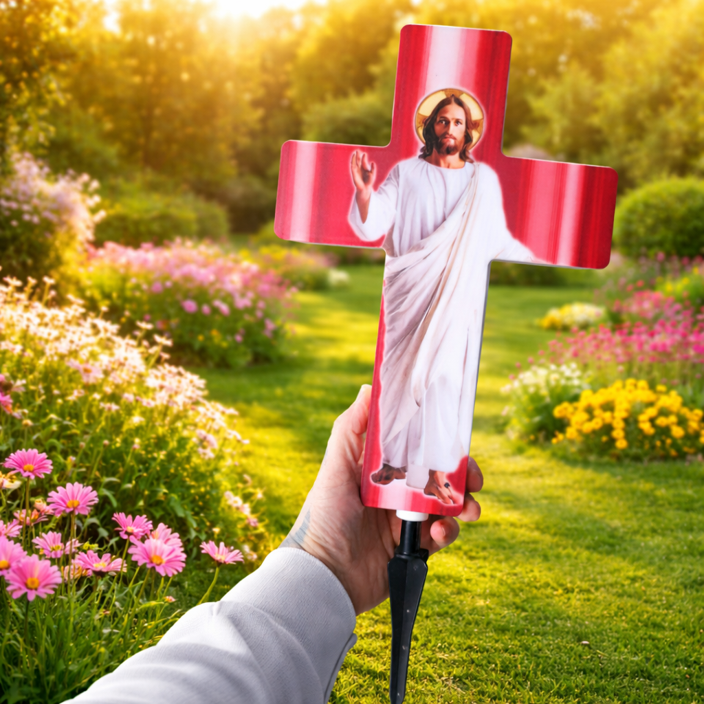 Cruce Solara LED pentru Mormant, 57 x 25 x 8 cm - imagine 2