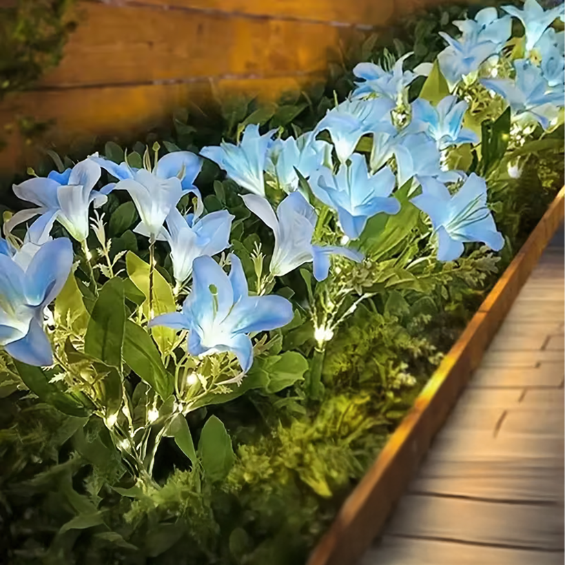 Set 2 x lampa solara 70 cm, 6 crini albastri - imagine 3