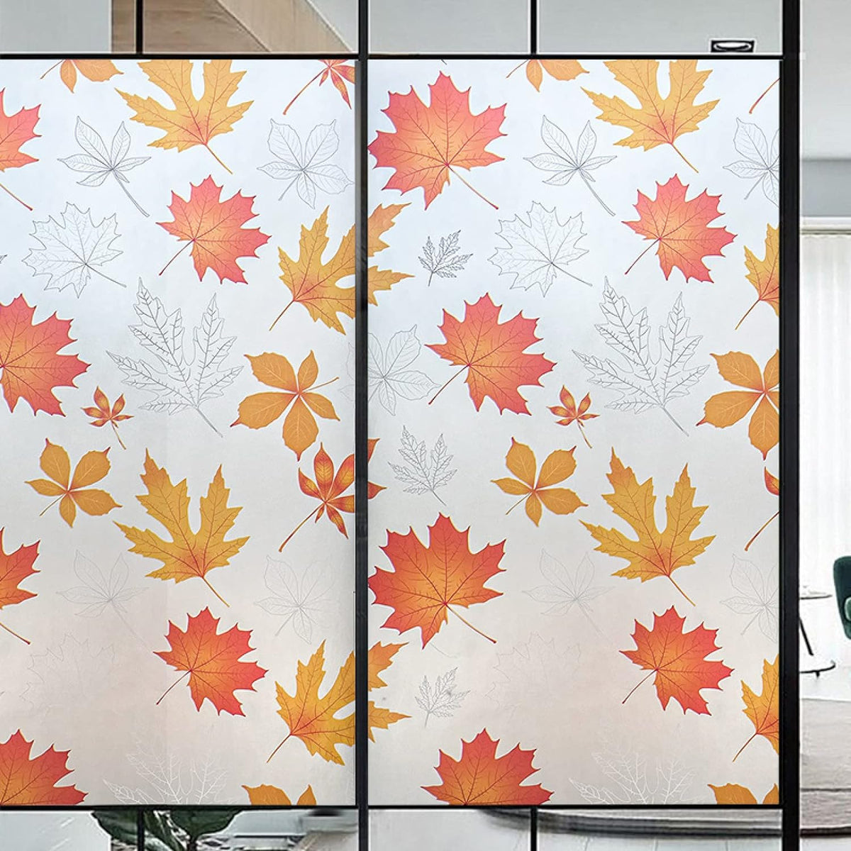 Folie autoadeziva geam, frunze aramii, 45 x 500 cm - imagine 3
