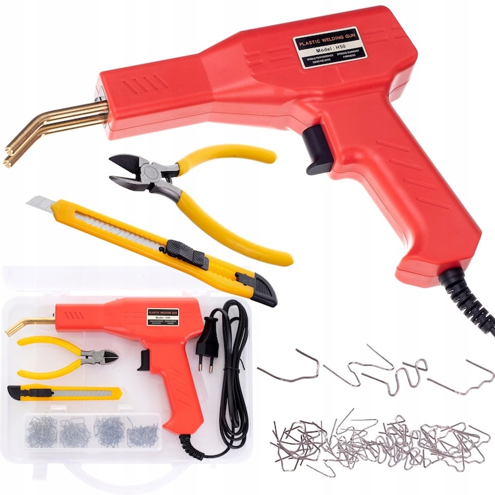 Set pistol pentru lipit, 4 tipuri de cleme, polipropilena, 50 W - imagine 2